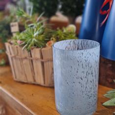 Blue Flecked Glass Vase