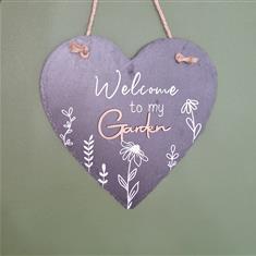 Welcome To My Garden Slate Plaque